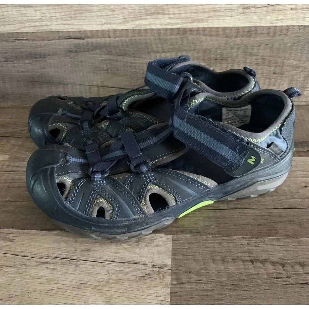 Merrell Hydro Hiker Sport Water Sandals Youth Boys Size 3 Navy Green MC53375